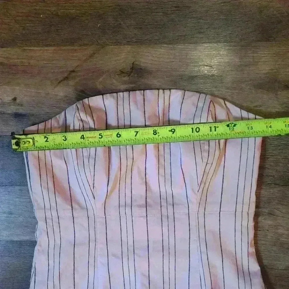 Express Y2K Pink & Black Pinstripe Strapless Bodycon Dress Size 3/4 - Picture 5 of 7